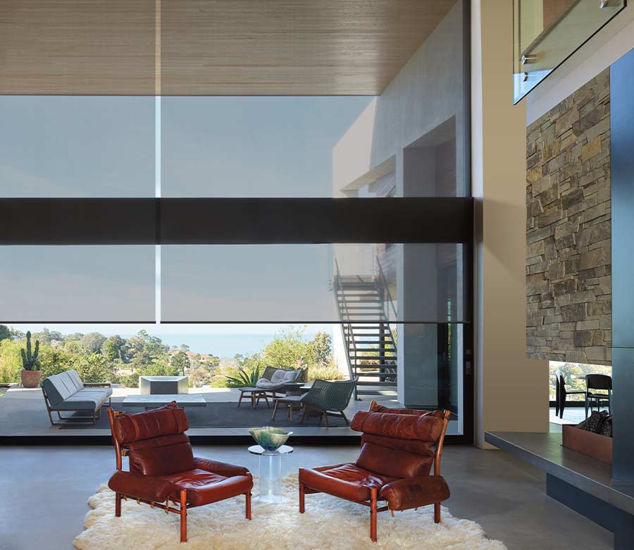Heat reduction solar window film office